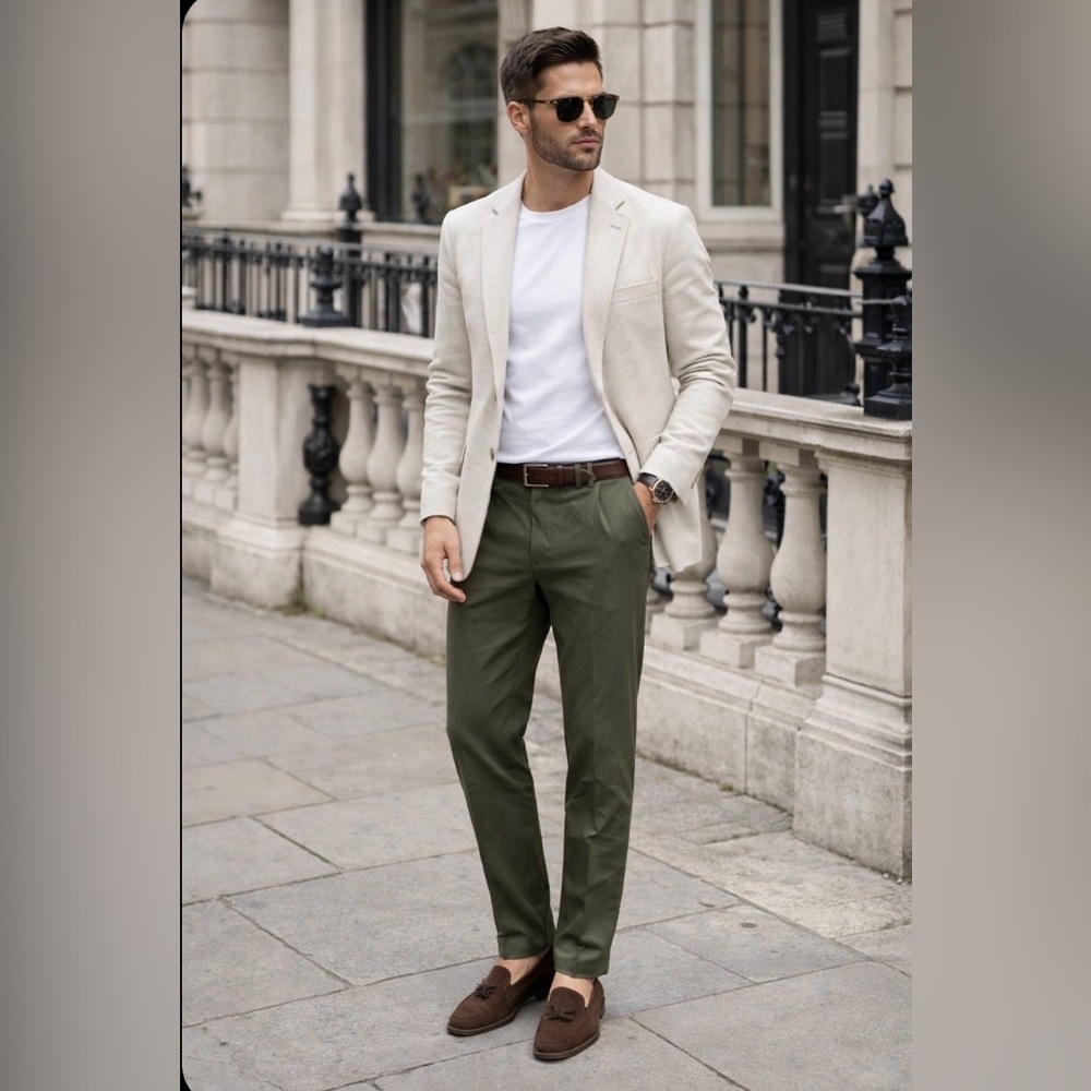 NWT GTA Il Pantalone "Morello" Slim Fit Chinos Green Cotton | IT 56 US 40 x 33
